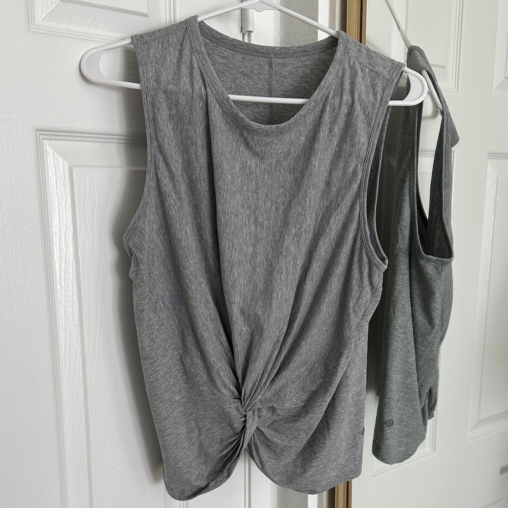 Lululemon Athletica Gray Twist Knot Tank Top